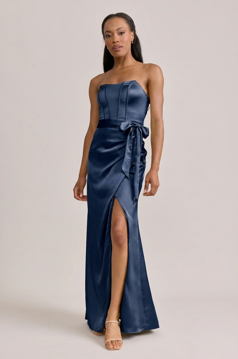 Amara Satin Dress | Made To Order - Image 171
