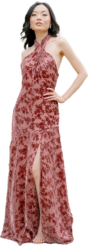 Athena Floral Burnout Velvet Dress | Made To Order - Image 35