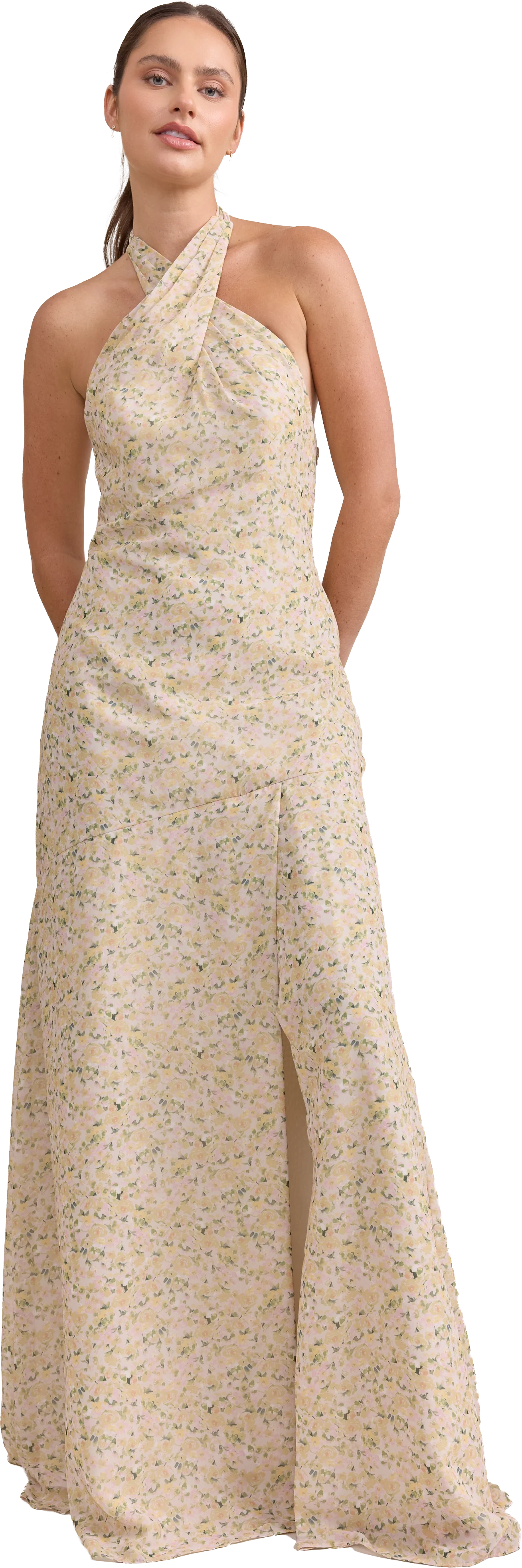 Athena Chiffon Floral Print Dress | Made To Order - Image 100