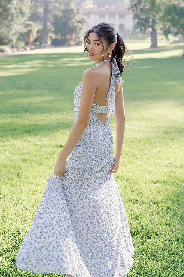 Athena Chiffon Floral Print Dress | Made To Order - Image 11