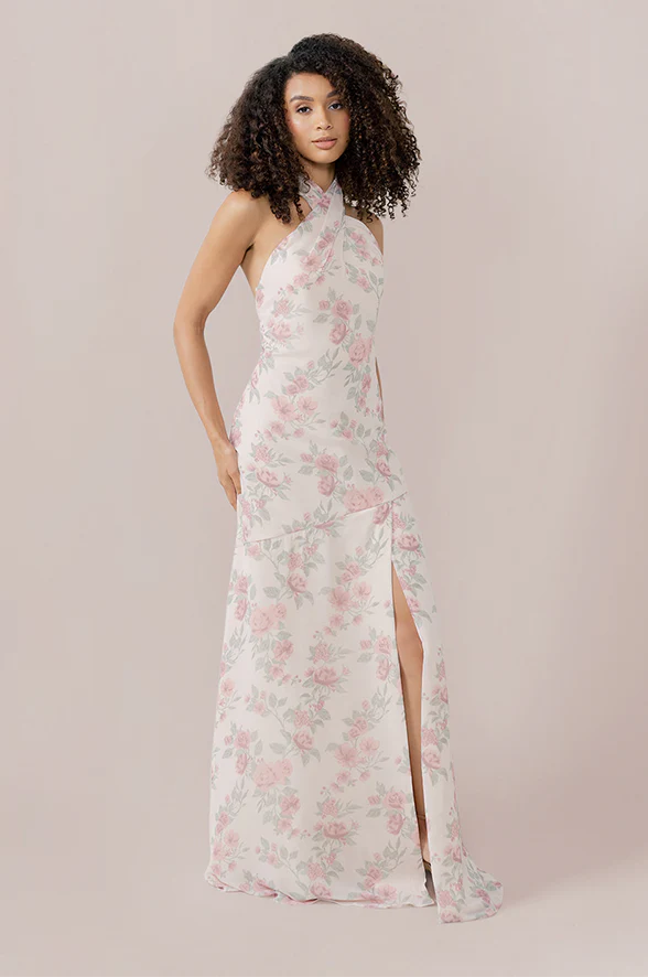Athena Chiffon Floral Print Dress | Made To Order - Image 12