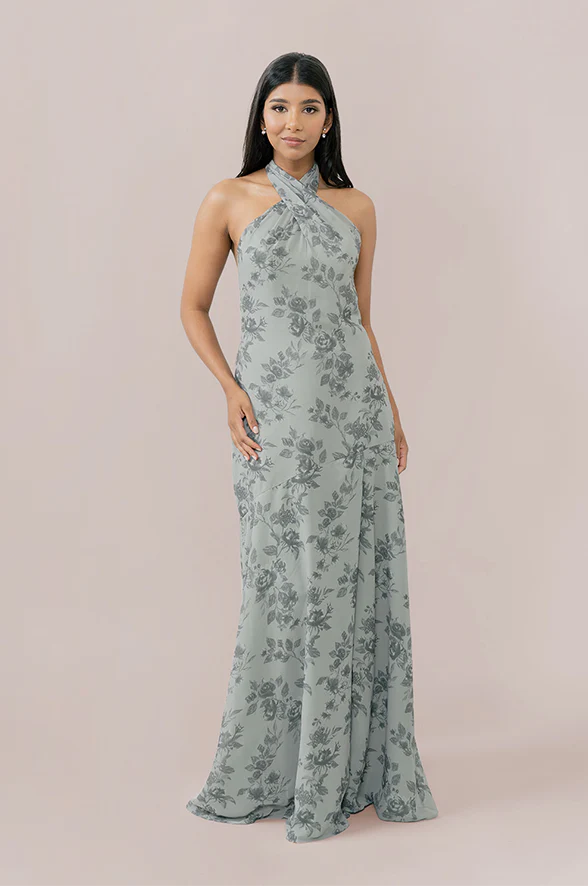 Athena Chiffon Floral Print Dress | Made To Order - Image 15