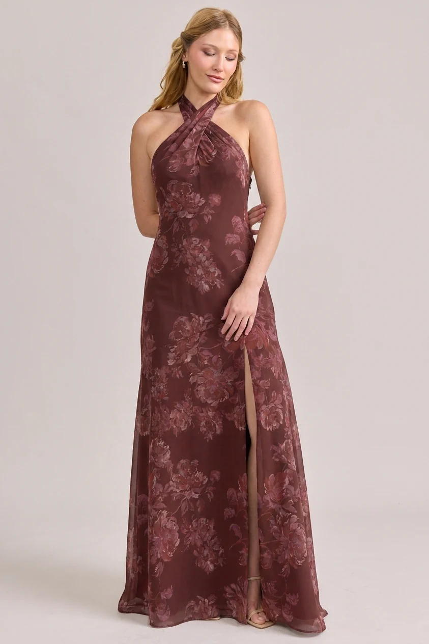 Athena Chiffon Floral Print Dress | Made To Order - Image 55