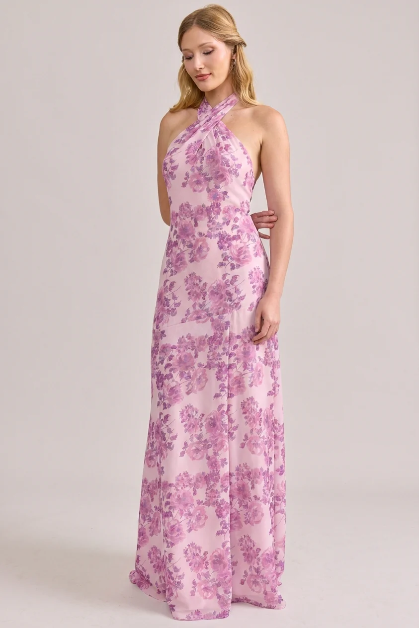 Athena Chiffon Floral Print Dress | Made To Order - Image 62