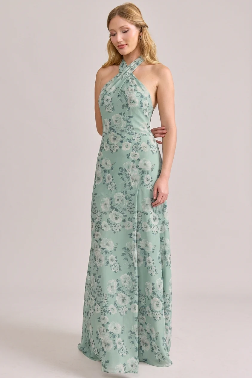 Athena Chiffon Floral Print Dress | Made To Order - Image 65