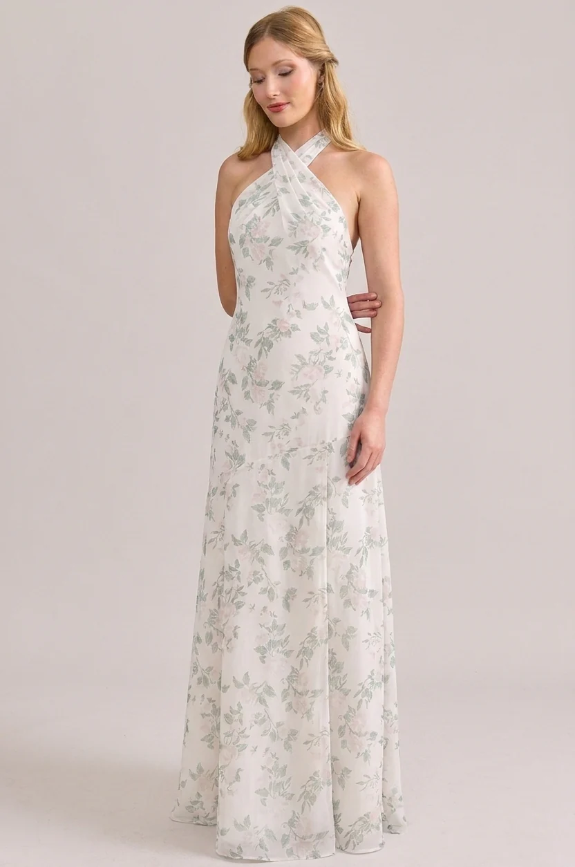 Athena Chiffon Floral Print Dress | Made To Order - Image 71