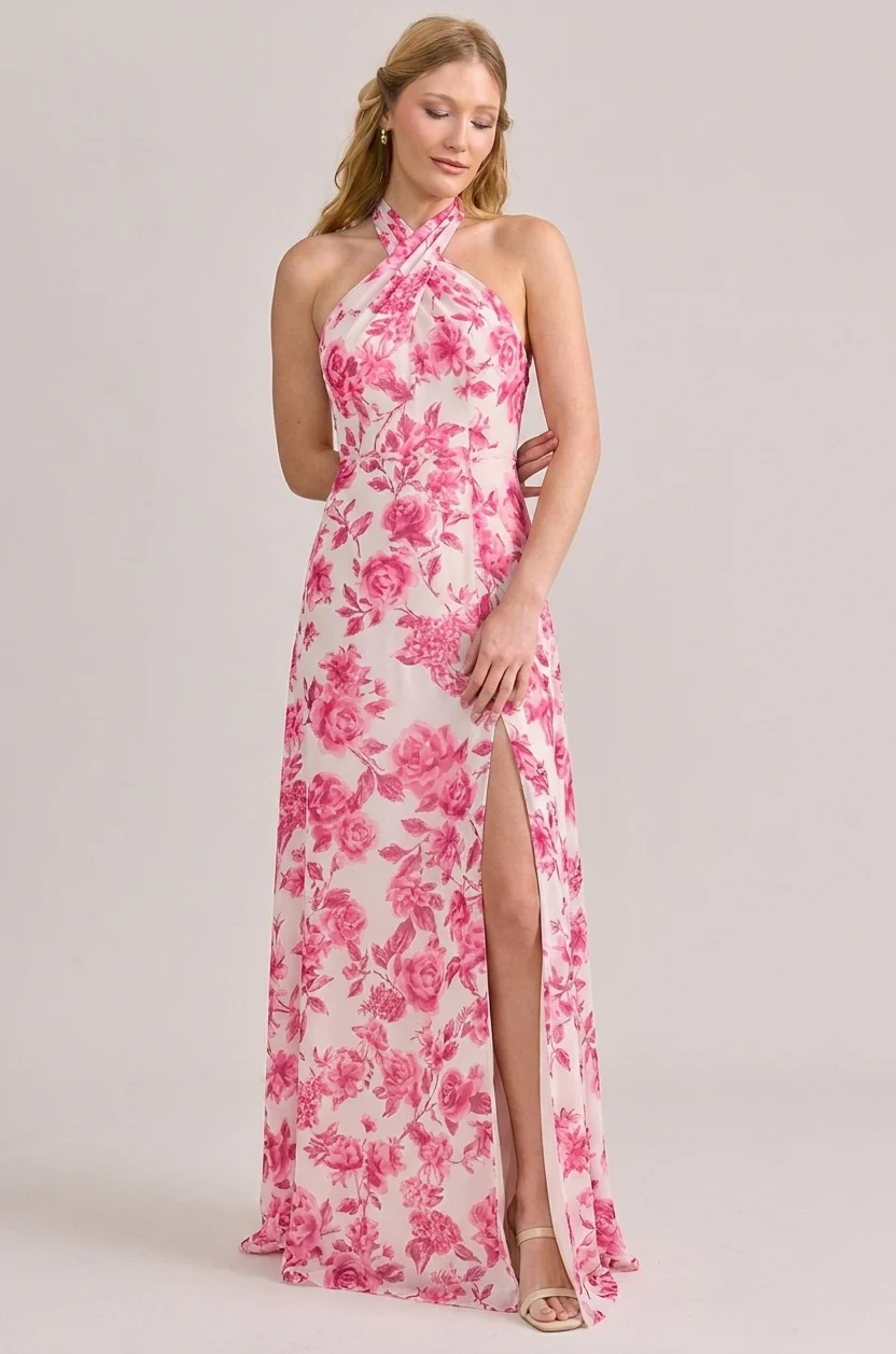 Athena Chiffon Floral Print Dress | Made To Order - Image 79