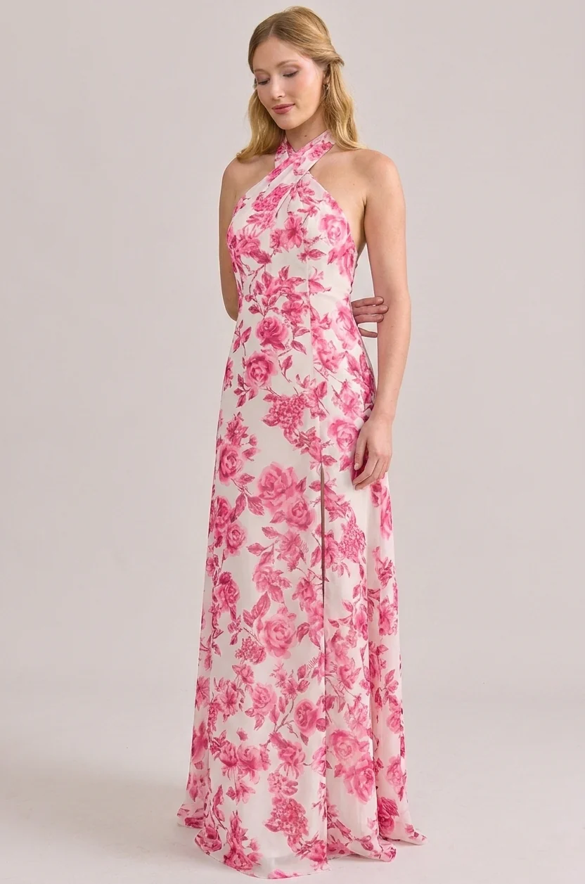 Athena Chiffon Floral Print Dress | Made To Order - Image 80