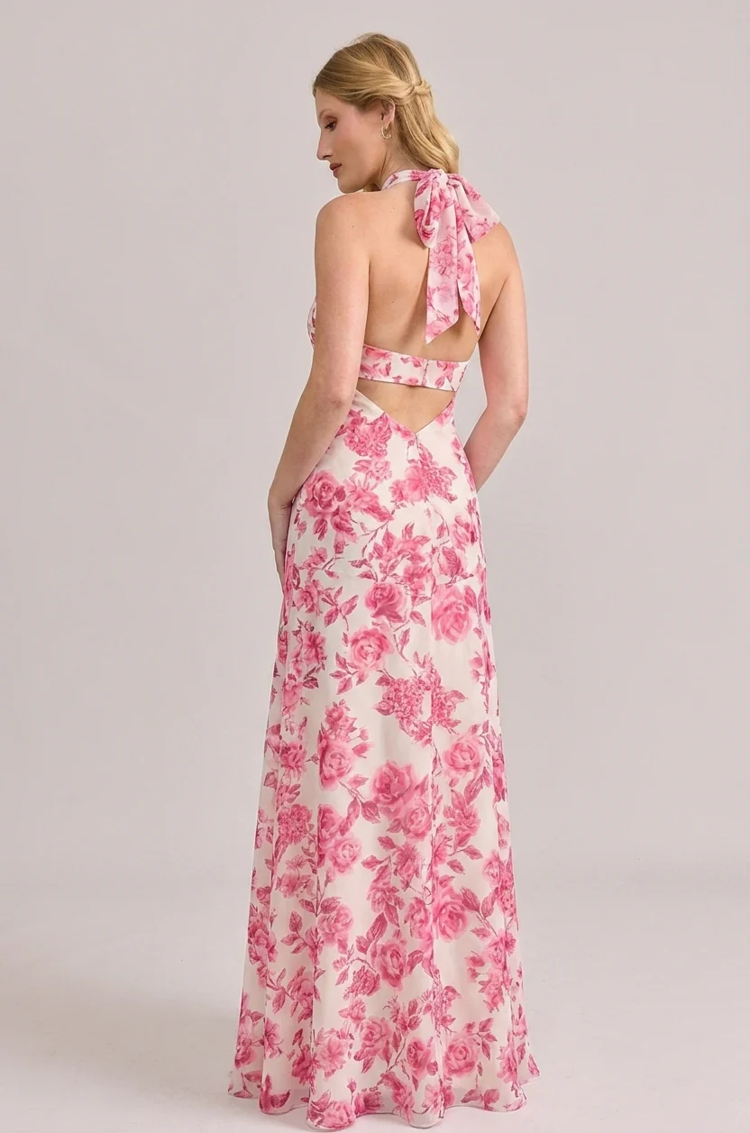 Athena Chiffon Floral Print Dress | Made To Order - Image 81