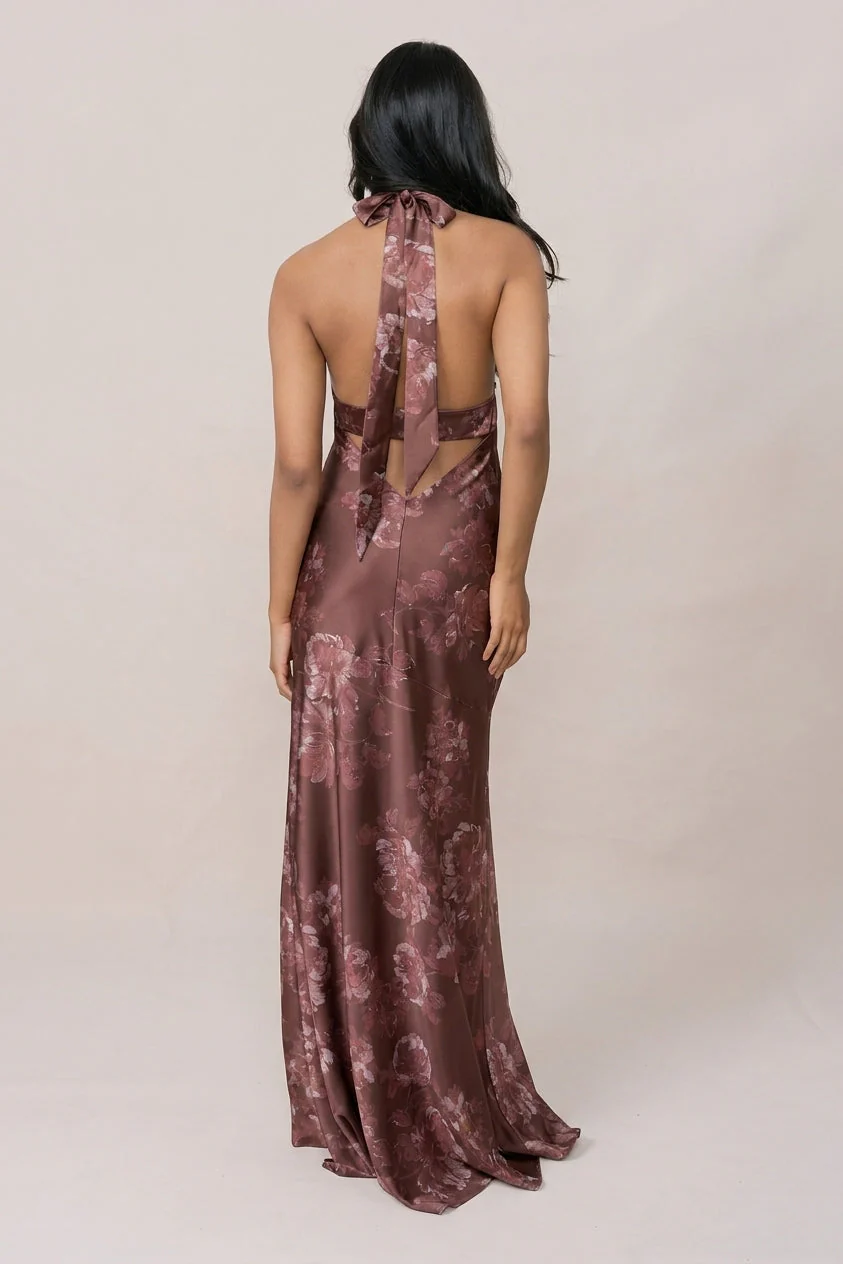Athena Satin Floral Print Dress | Made To Order - Image 110