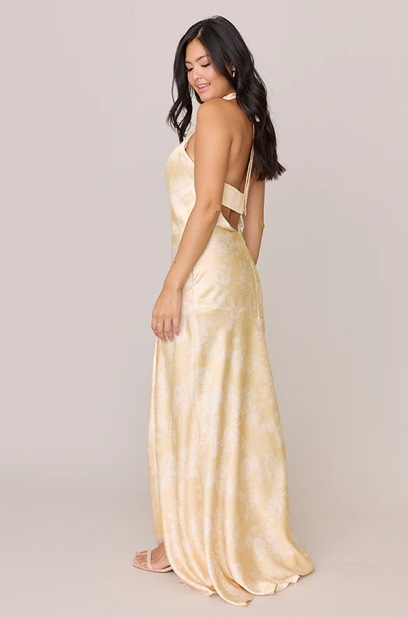 Athena Satin Floral Print Dress | Made To Order - Image 17