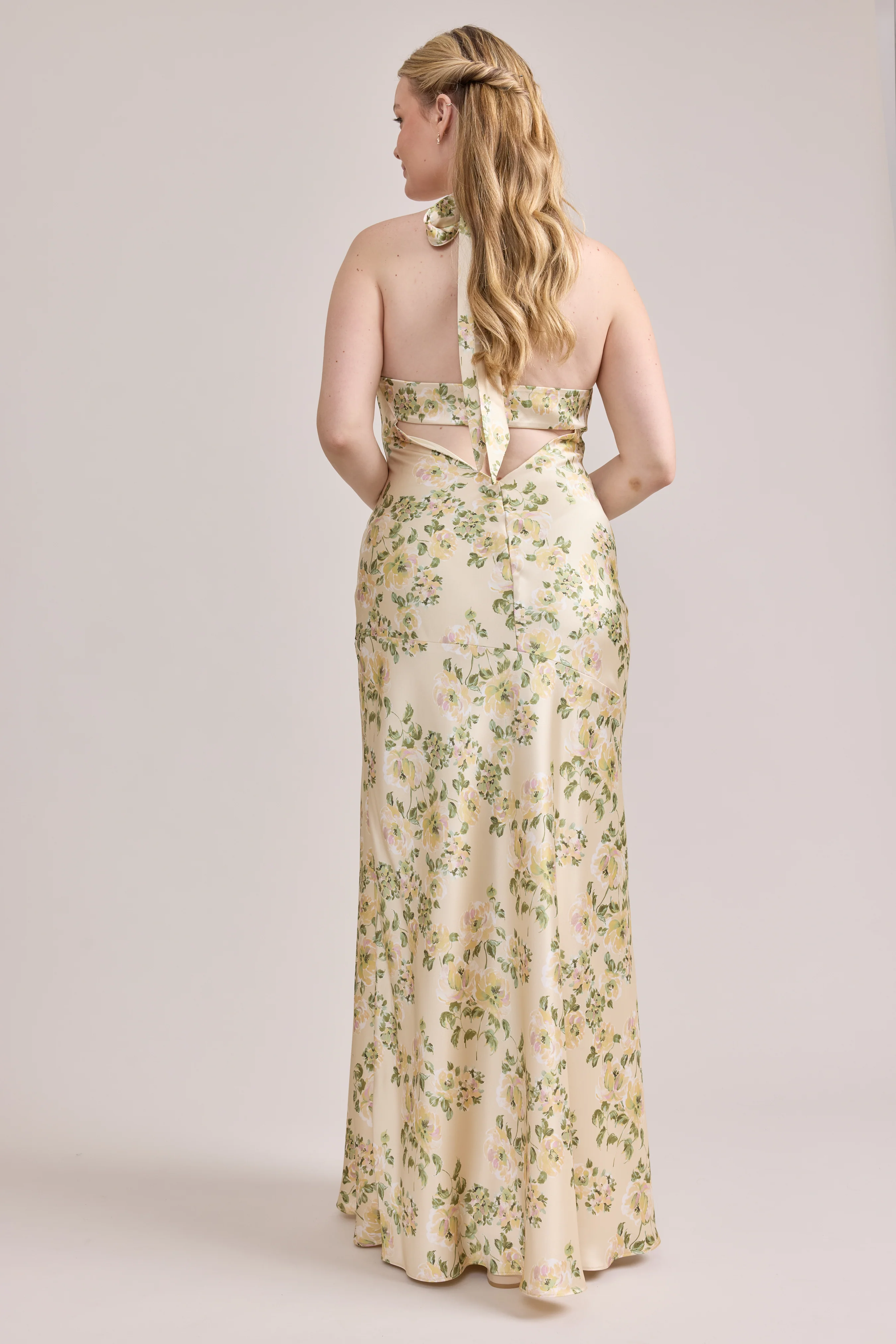 Athena Satin Floral Print Dress | Made To Order - Image 81