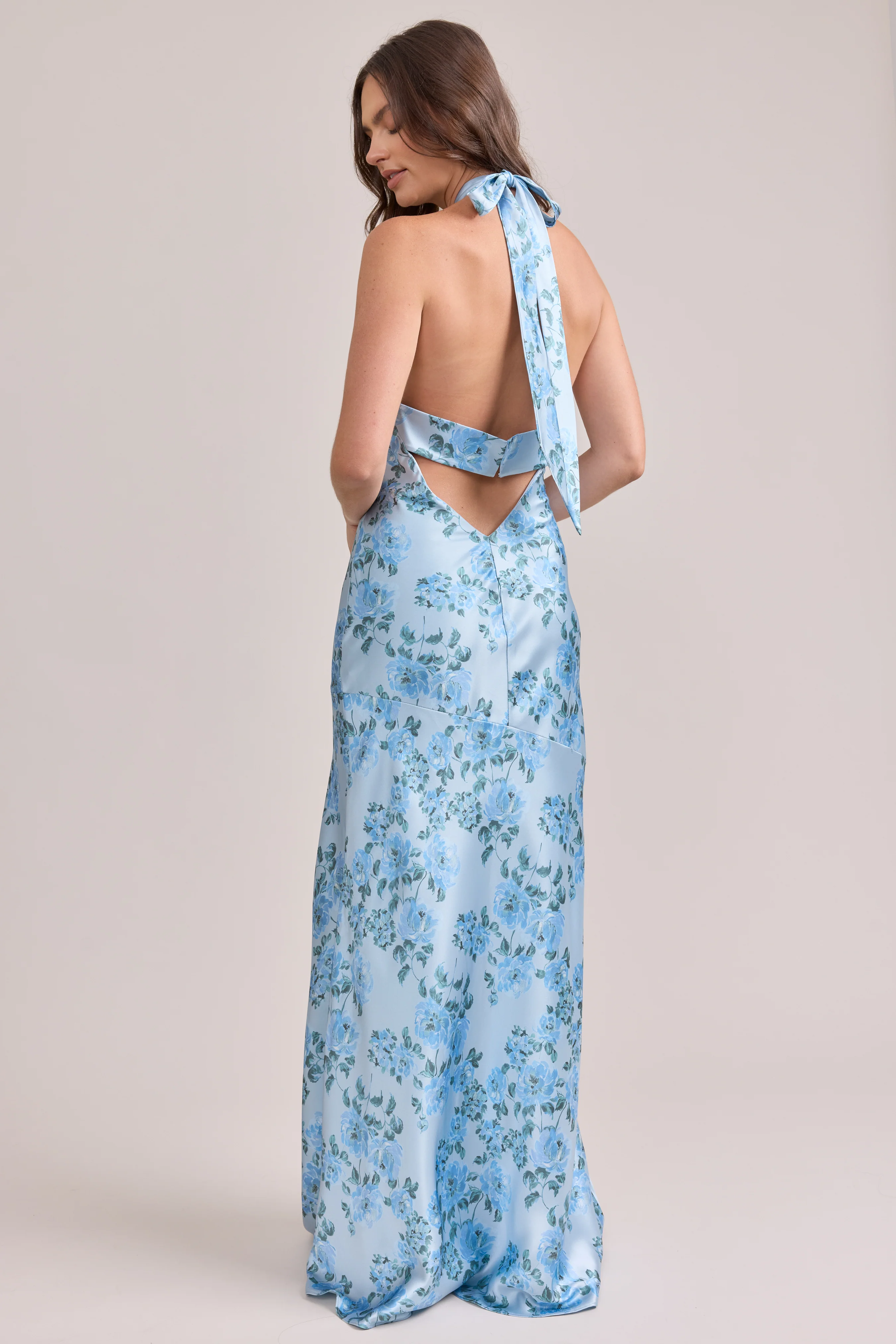 Athena Satin Floral Print Dress | Made To Order - Image 98