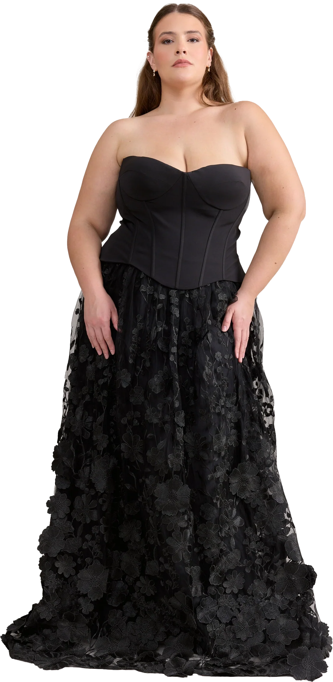 Azalea Crepe + Appliqué Dress | Ready To Ship | Black - Image 4