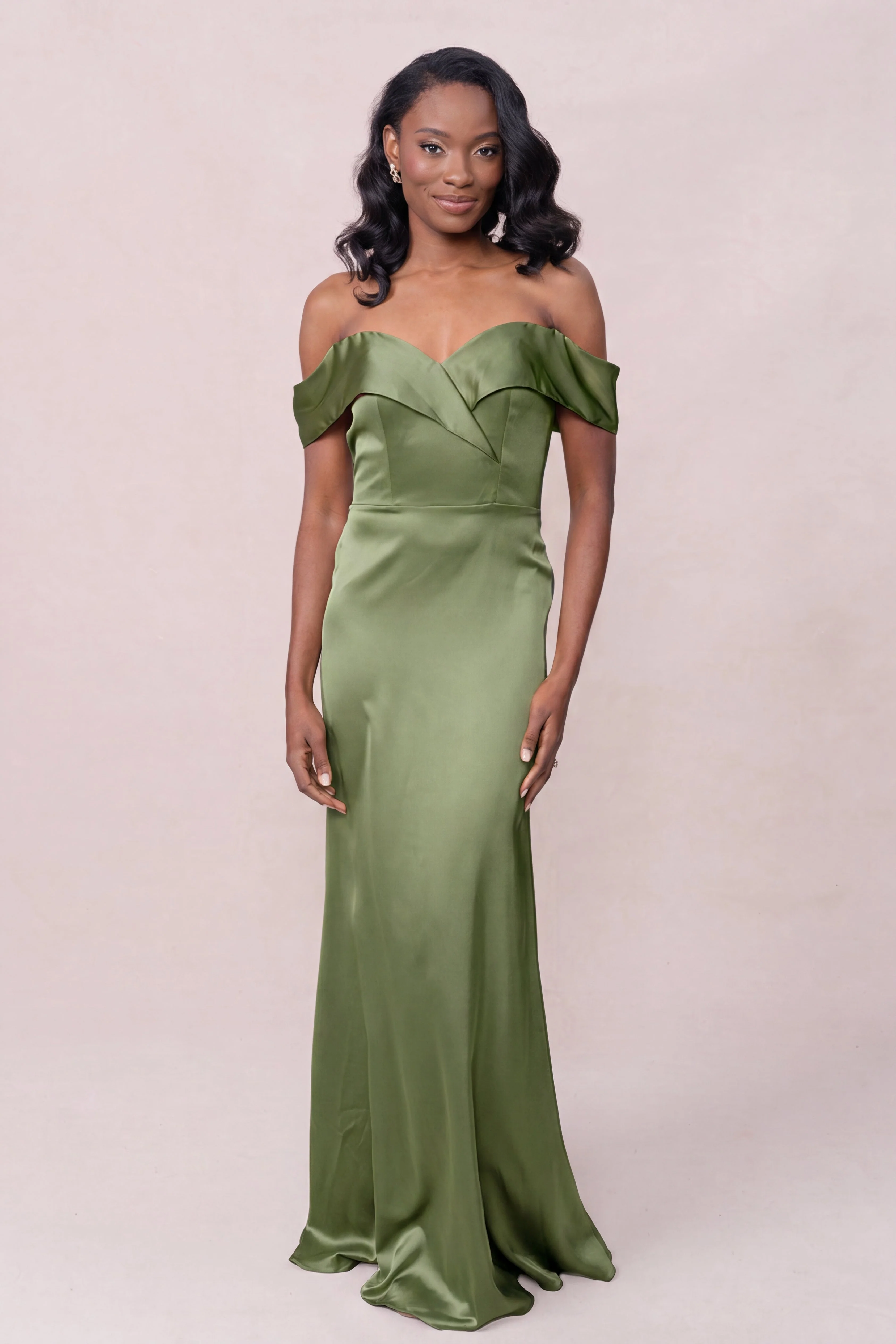 Bardot Satin Dress | Made To Order - Image 116