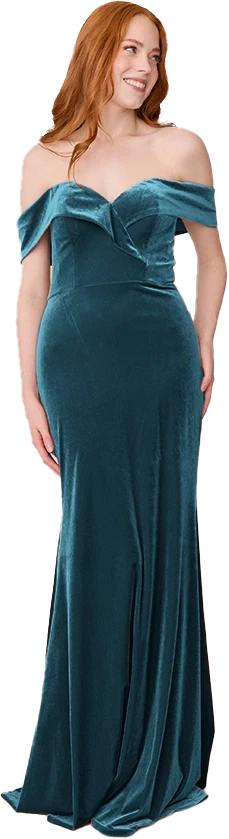 Bardot Velvet Dress | Made To Order - Image 59
