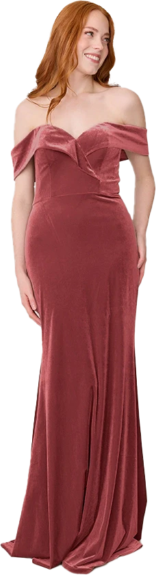 Bardot Velvet Dress | Made To Order - Image 61