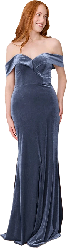 Bardot Velvet Dress | Made To Order - Image 64
