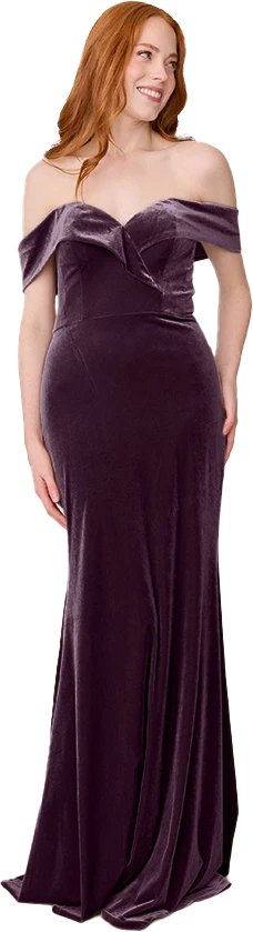 Bardot Velvet Dress | Made To Order - Image 69