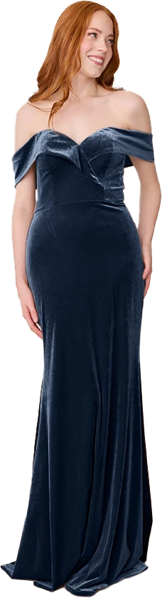Bardot Velvet Dress | Made To Order - Image 70