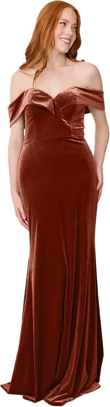 Bardot Velvet Dress | Made To Order - Image 76
