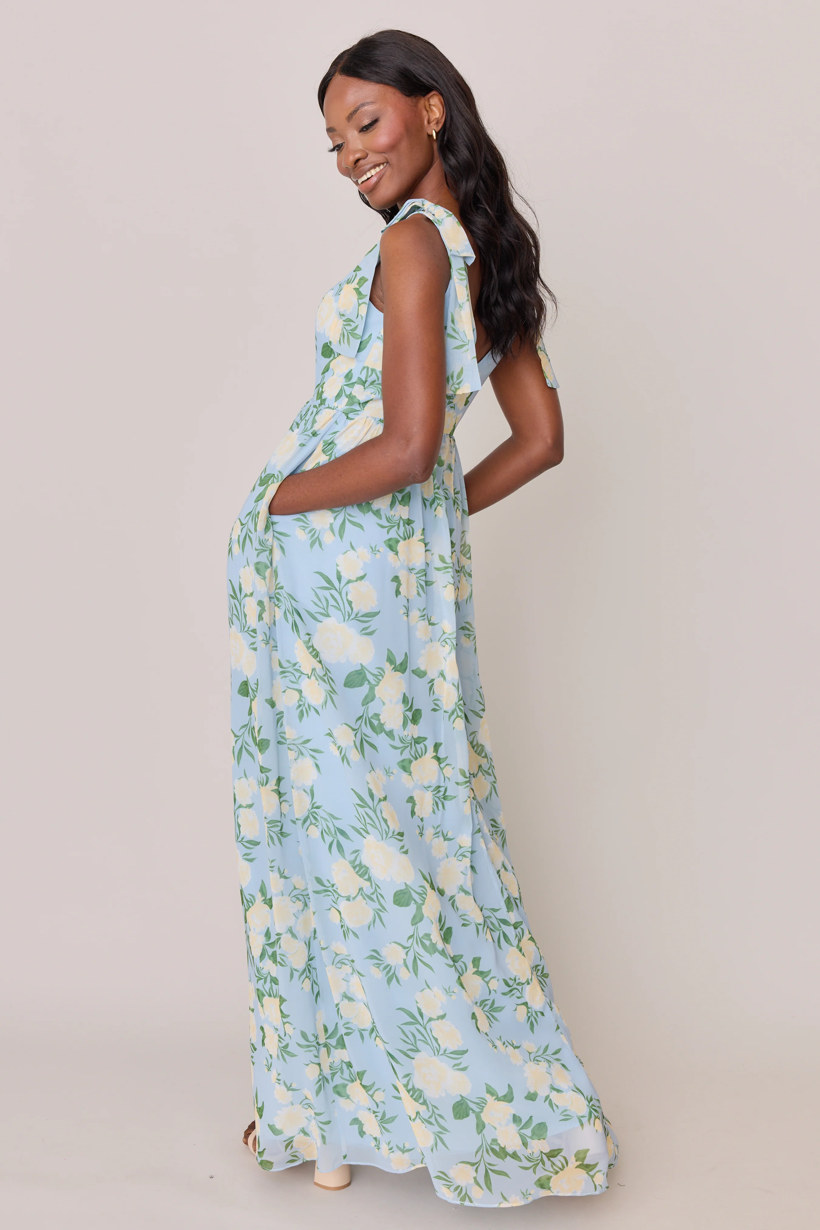 Bowie Chiffon Floral Print Dress | Made To Order - Image 2