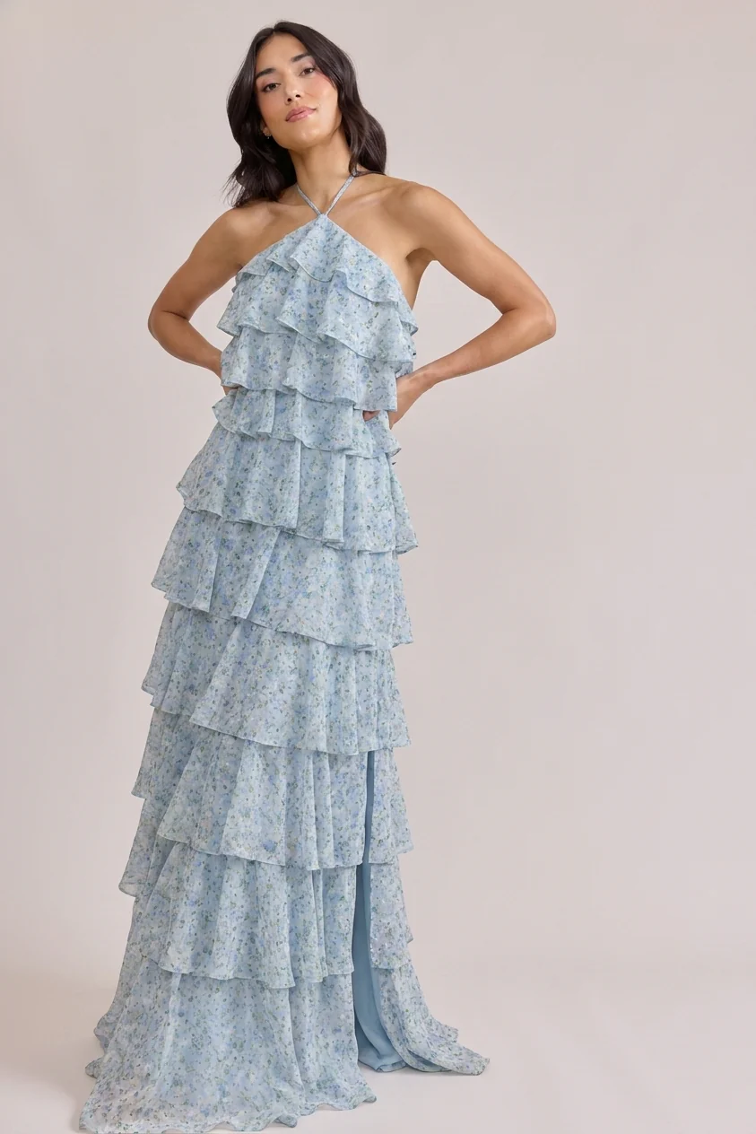 Carrie Chiffon Floral Print Dress | Made To Order - Image 45