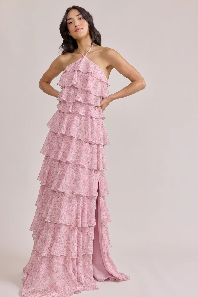 Carrie Chiffon Floral Print Dress | Made To Order - Image 46