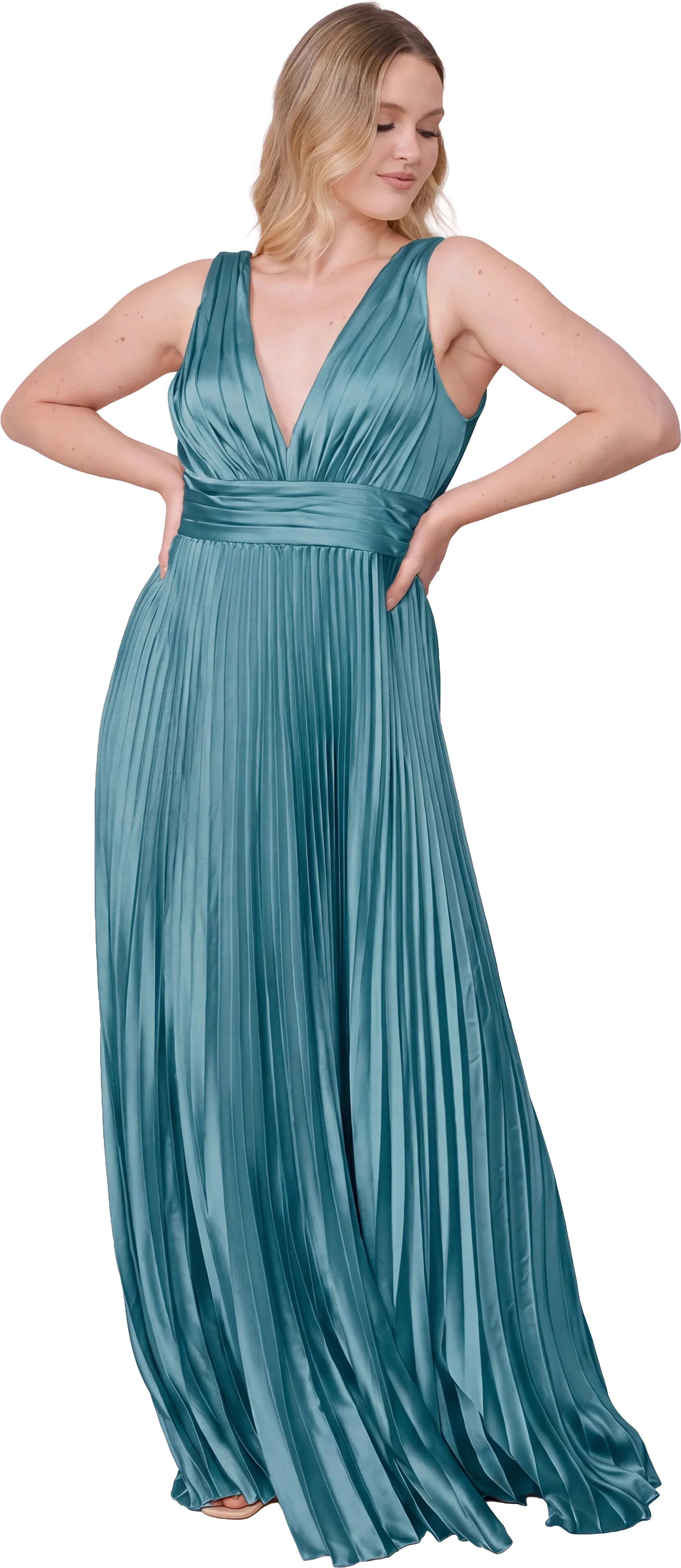 Celine Satin Pleated Dress | Made To Order - Image 176