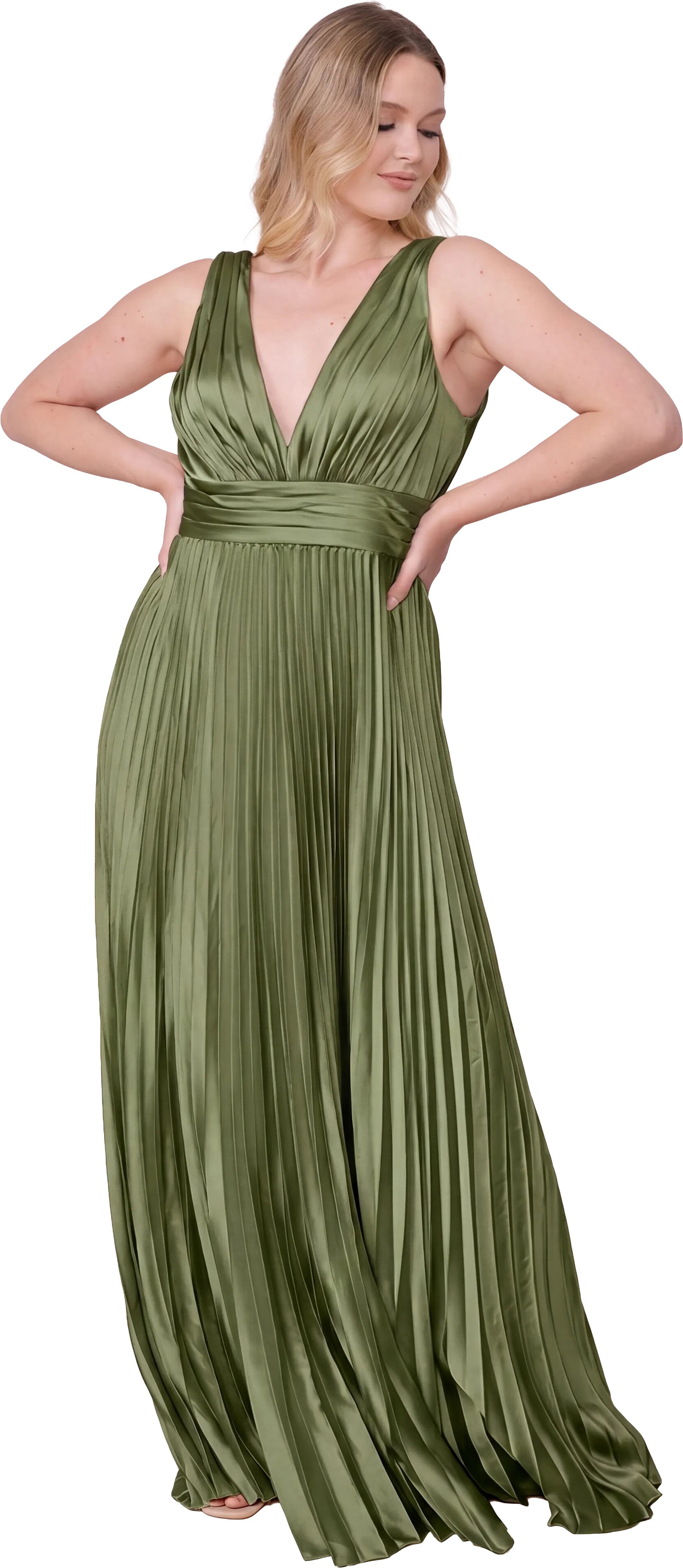 Celine Satin Pleated Dress | Made To Order - Image 177