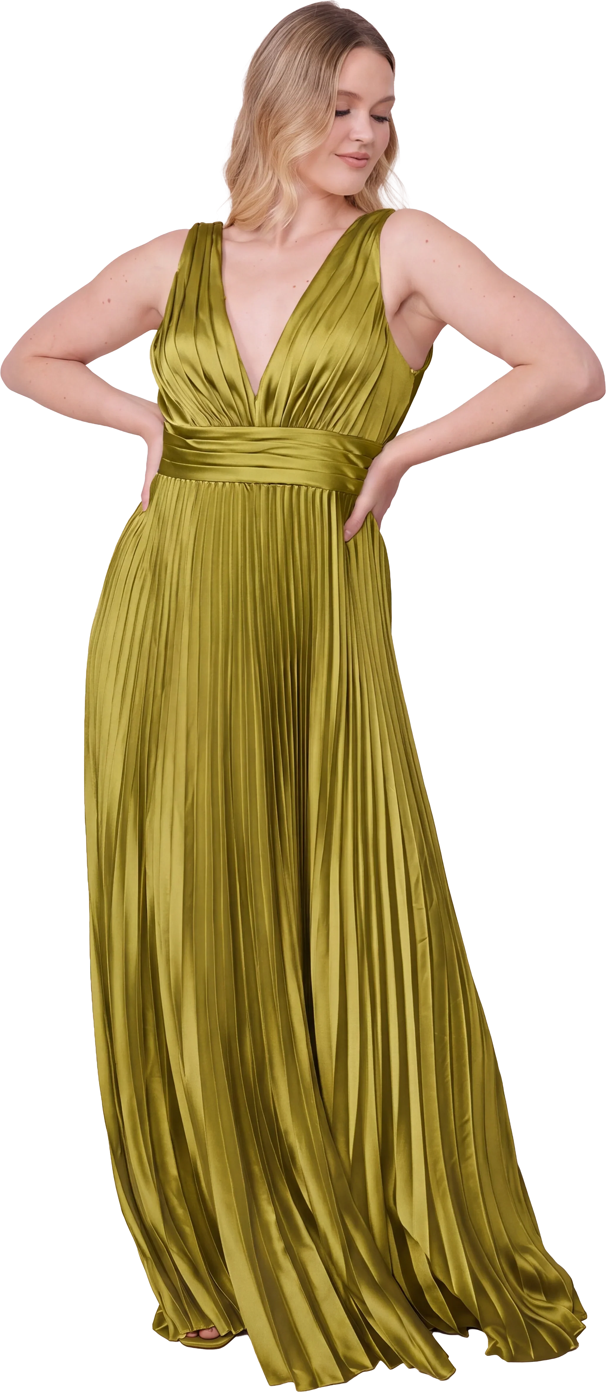 Celine Satin Pleated Dress | Made To Order - Image 178