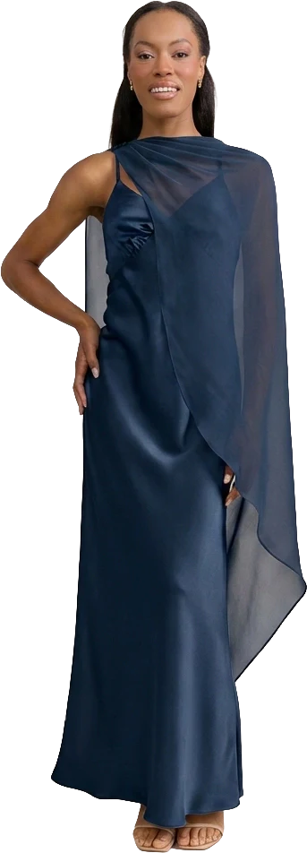 Chiffon Asymmetrical Shawl | Made To Order - Image 123