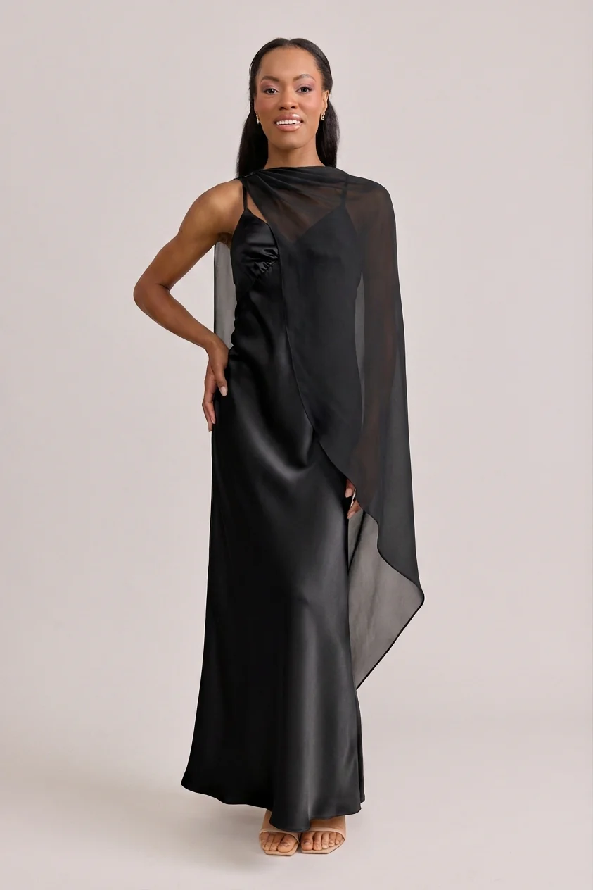 Chiffon Asymmetrical Shawl | Made To Order - Image 6
