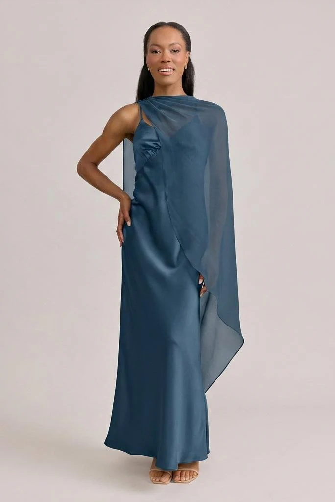 Chiffon Asymmetrical Shawl | Made To Order - Image 65