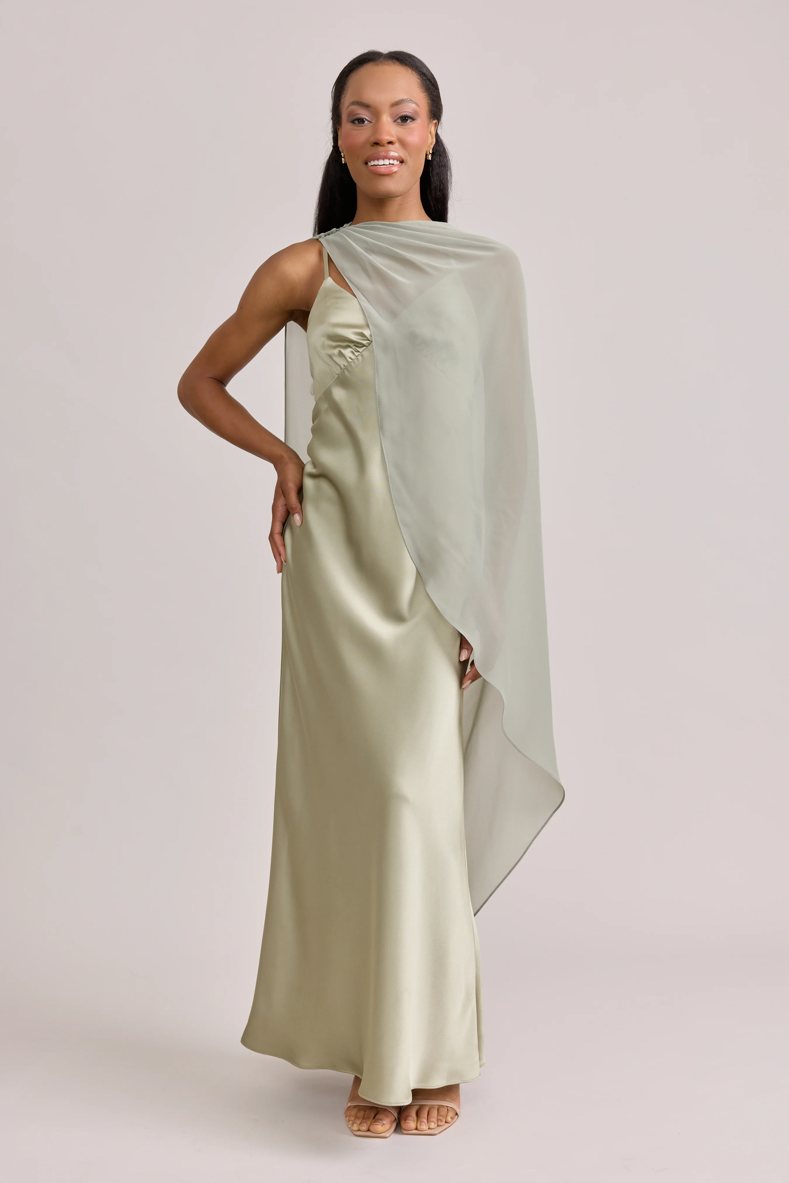 Chiffon Asymmetrical Shawl | Made To Order - Image 79