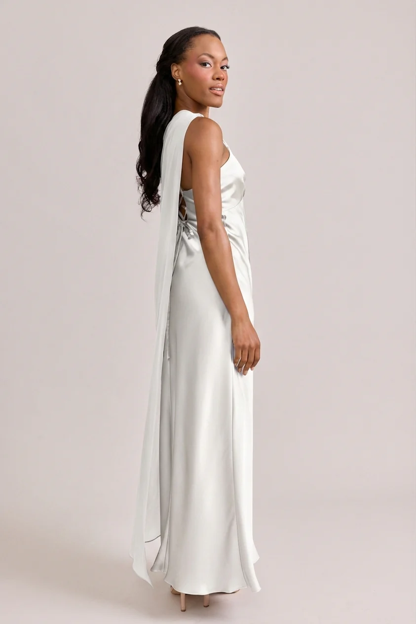 Chiffon Asymmetrical Shawl | Made To Order - Image 84
