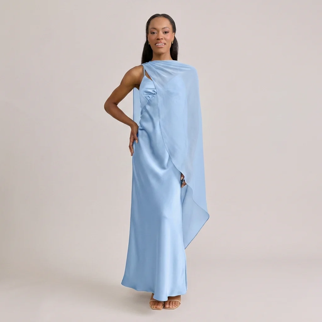 Chiffon Asymmetrical Shawl | Made To Order - Image 89