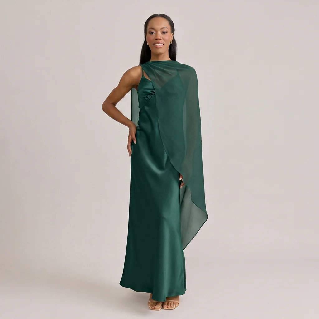 Chiffon Asymmetrical Shawl | Made To Order - Image 91