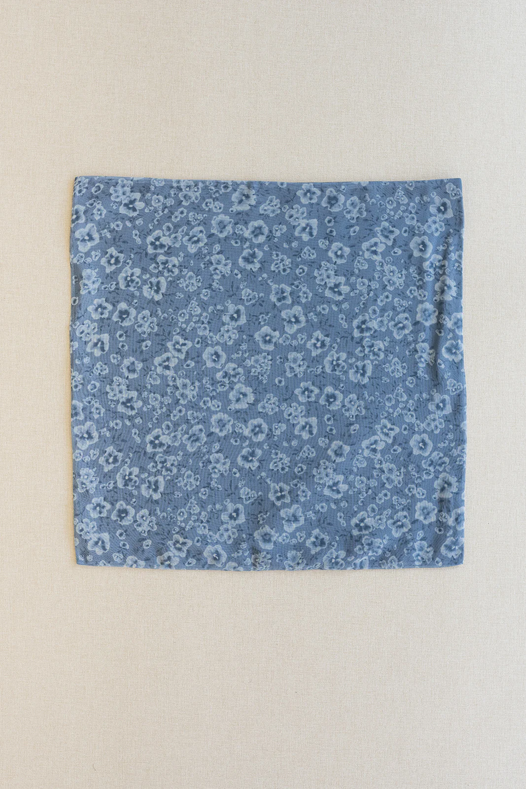 Chiffon Floral Print Pocket Square | Ready To Ship | Dusty Blue Posey