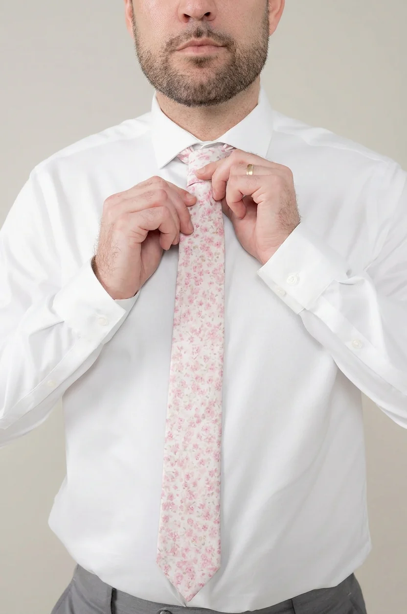 Chiffon Floral Print Tie | Made To Order - Image 40