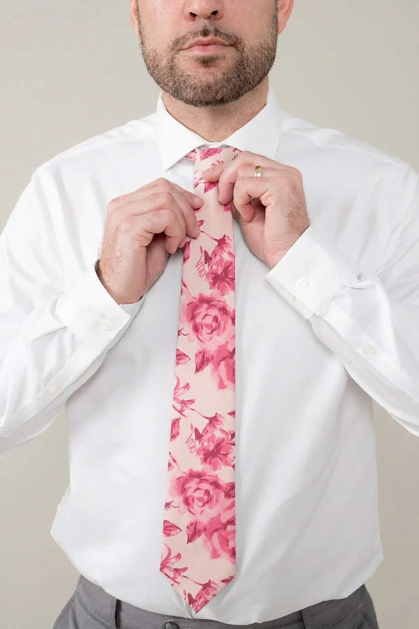 Chiffon Floral Print Tie | Made To Order - Image 41