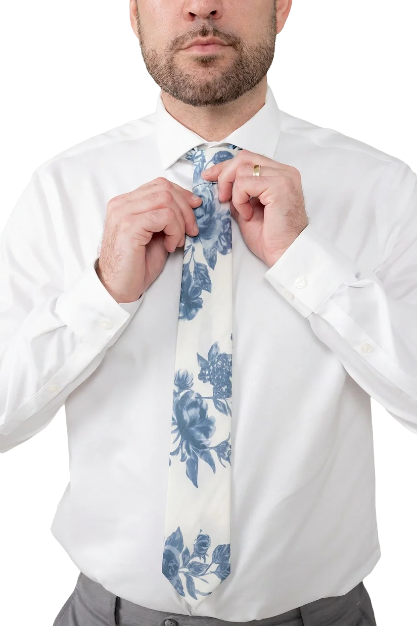 Chiffon Floral Print Tie | Made To Order - Image 52