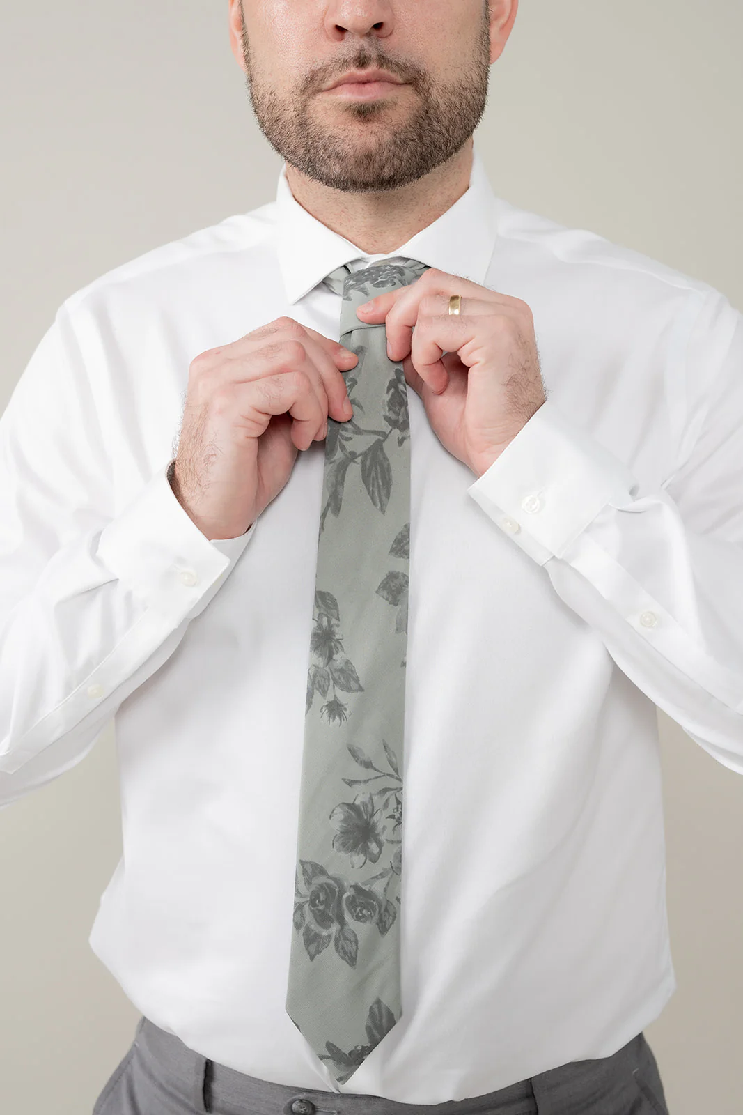 Chiffon Floral Print Tie | Ready To Ship | Sage Bouquet - Image 2