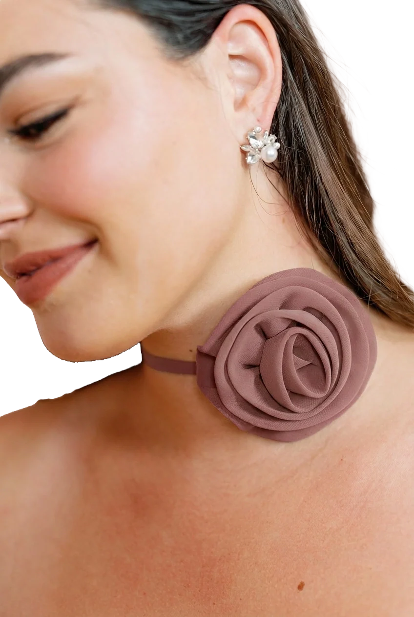 Chiffon Rose Neck Tie | Made To Order - Image 105