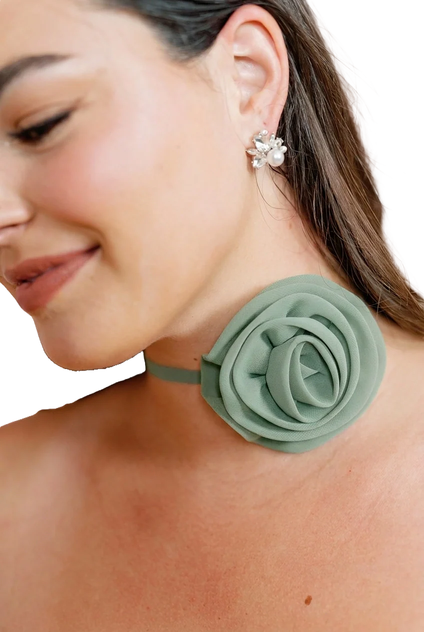 Chiffon Rose Neck Tie | Made To Order - Image 108
