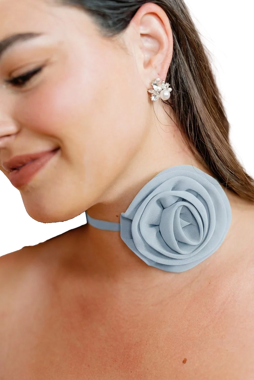 Chiffon Rose Neck Tie | Made To Order - Image 110