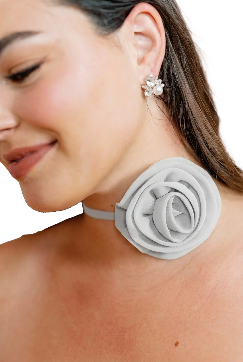 Chiffon Rose Neck Tie | Made To Order - Image 112