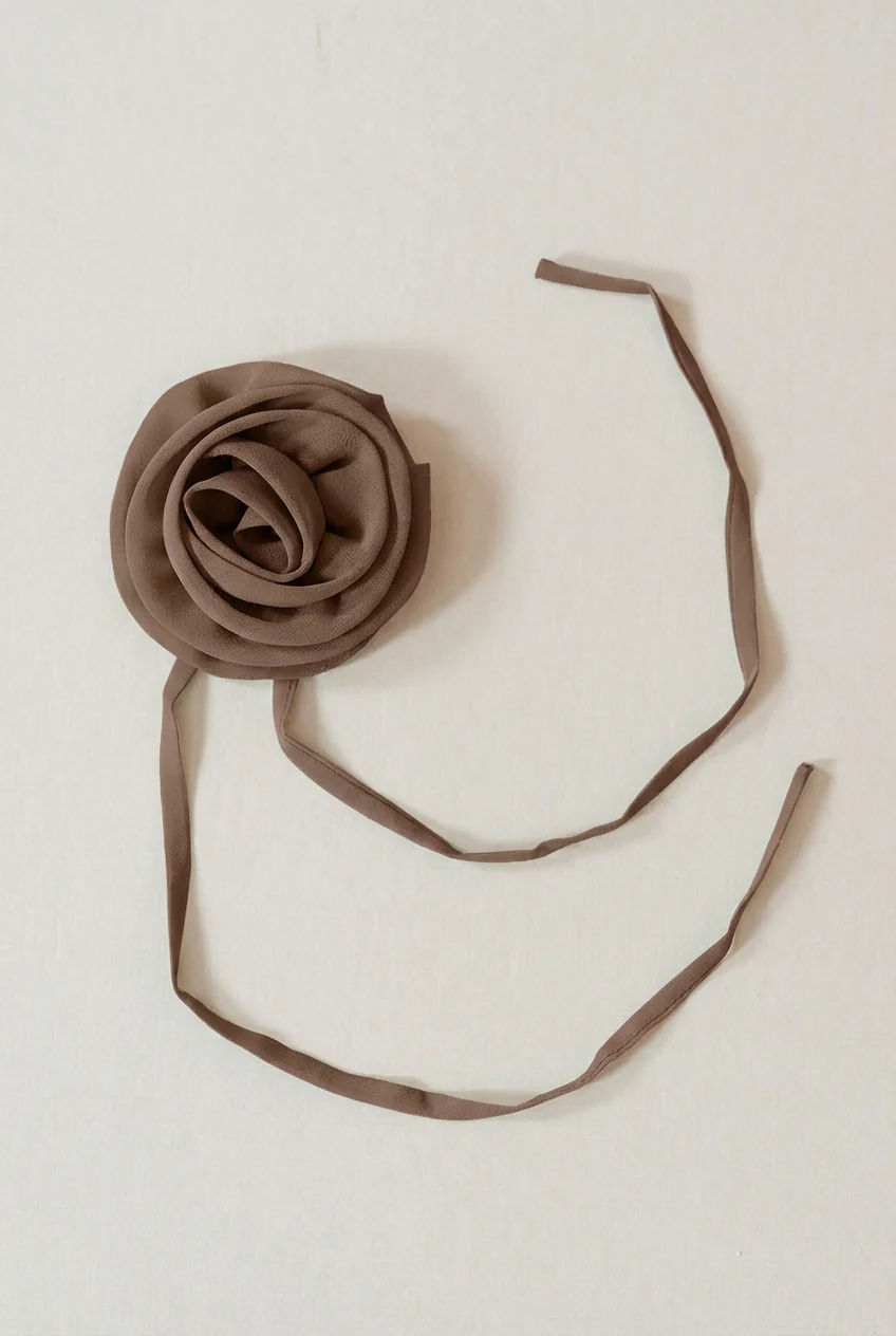 Chiffon Rose Neck Tie | Made To Order - Image 68