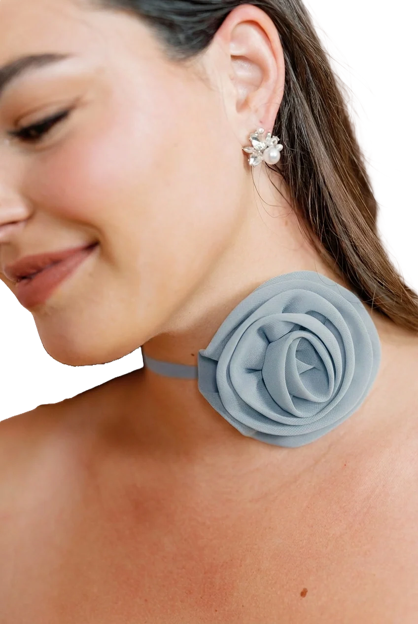Chiffon Rose Neck Tie | Made To Order - Image 81