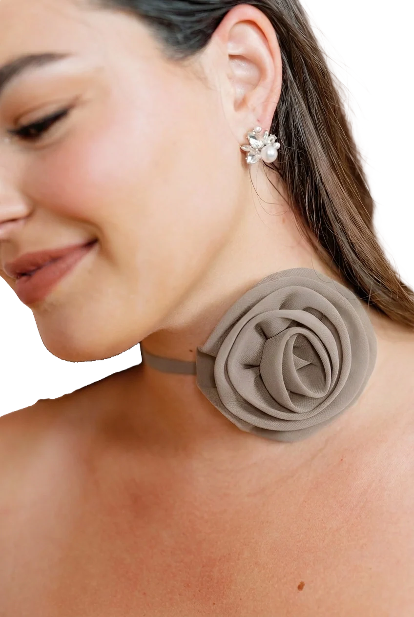 Chiffon Rose Neck Tie | Made To Order - Image 88